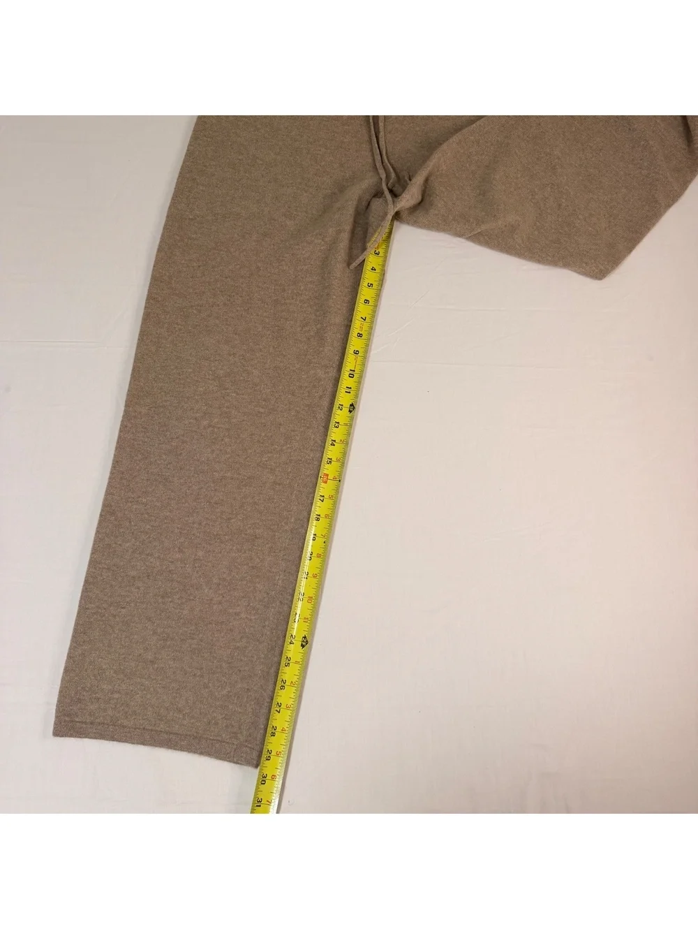 Hannah Rose 100% Cashmere Wide-Leg Pants in Beige, Size Large